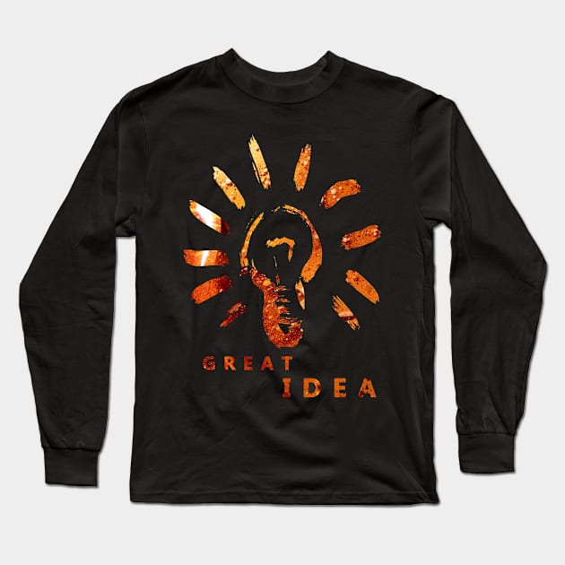 Great Idea Light bulb Long Sleeve T-Shirt by TigsArts